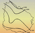Isohietas anuales (promedio 50 a&ntilde;os)